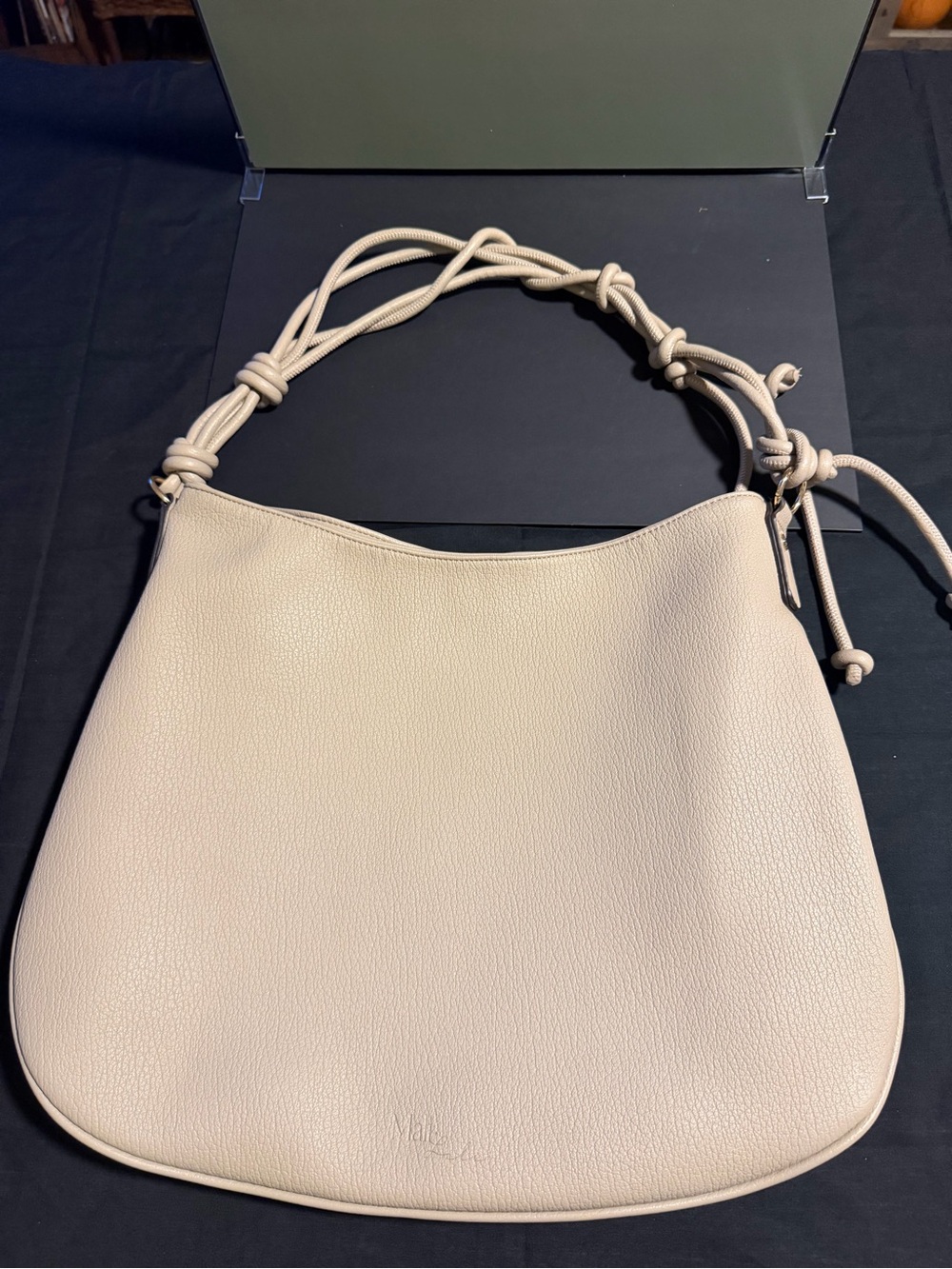 mali + lili hobo shoulder bag  knotted strap bone color large